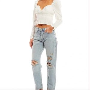 FREE PEOPLE | Aurora Long Sleeve Top M